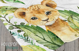 Baby Boy Safari Milestone Blanket, Jungle Baby Blanket, Watch Me Grow, Soft Fleece Boy Name Blanket, Lion Cub Growth Blanket, Baby Boy Gift