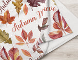 AUTUMN LEAVES Personalized Name Blanket, Baby Girl Fall Leaves Blanket, Custom Name Baby Blanket, Autumn Fall Baby Shower Gift, Baby Gift