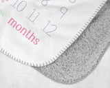 PRINCESS CASTLE PERSONALIZED Baby Girl Milestone Blanket, Rainbow Castle Unicorn Blanket, Baby Growth Blanket, Newborn Girl Month Blanket