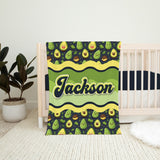 AVOCADO NAME BLANKET, Personalized Kids Name Blanket, Baby Name Blanket Avocados, Kawaii Avocado Blanket Kids Babies, Avocado Baby Blanket